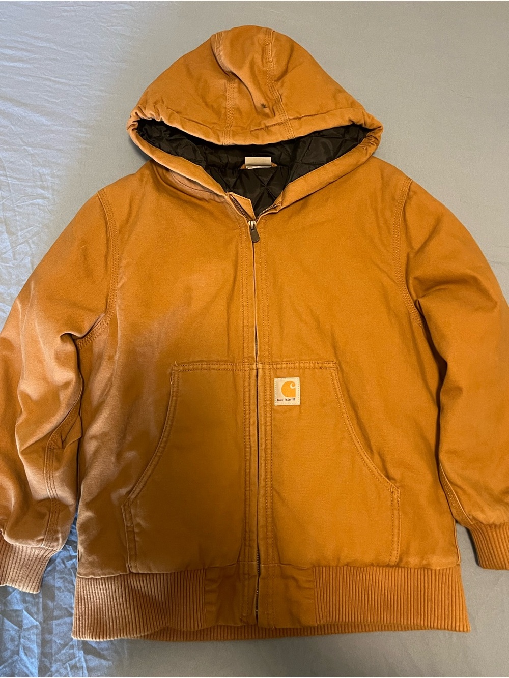 Carhartt Kids' Brown/Tan Hooded Puffer Jacket